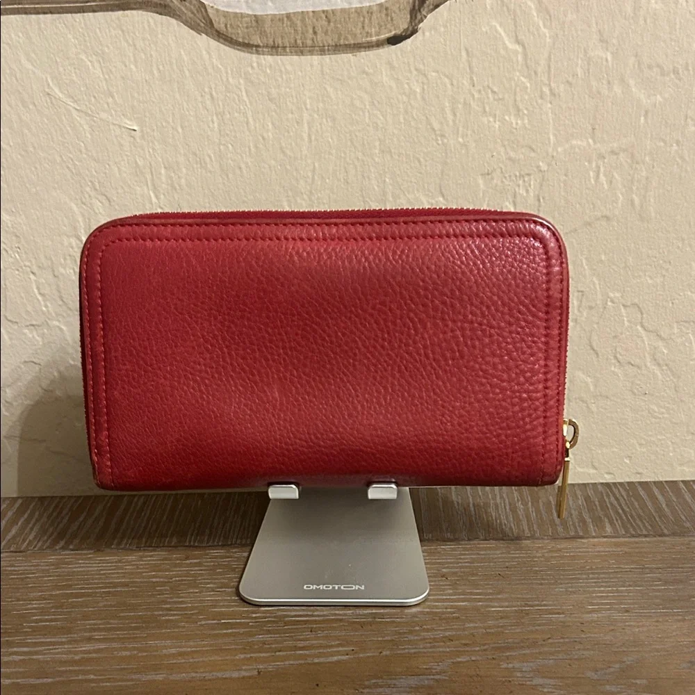 Prada |Red Saffiano Leather Zip-Around Long Wallet | EUC - Picture 2 of 8
